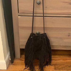 Urban Outfitters Suede Fringe Bucket Bag